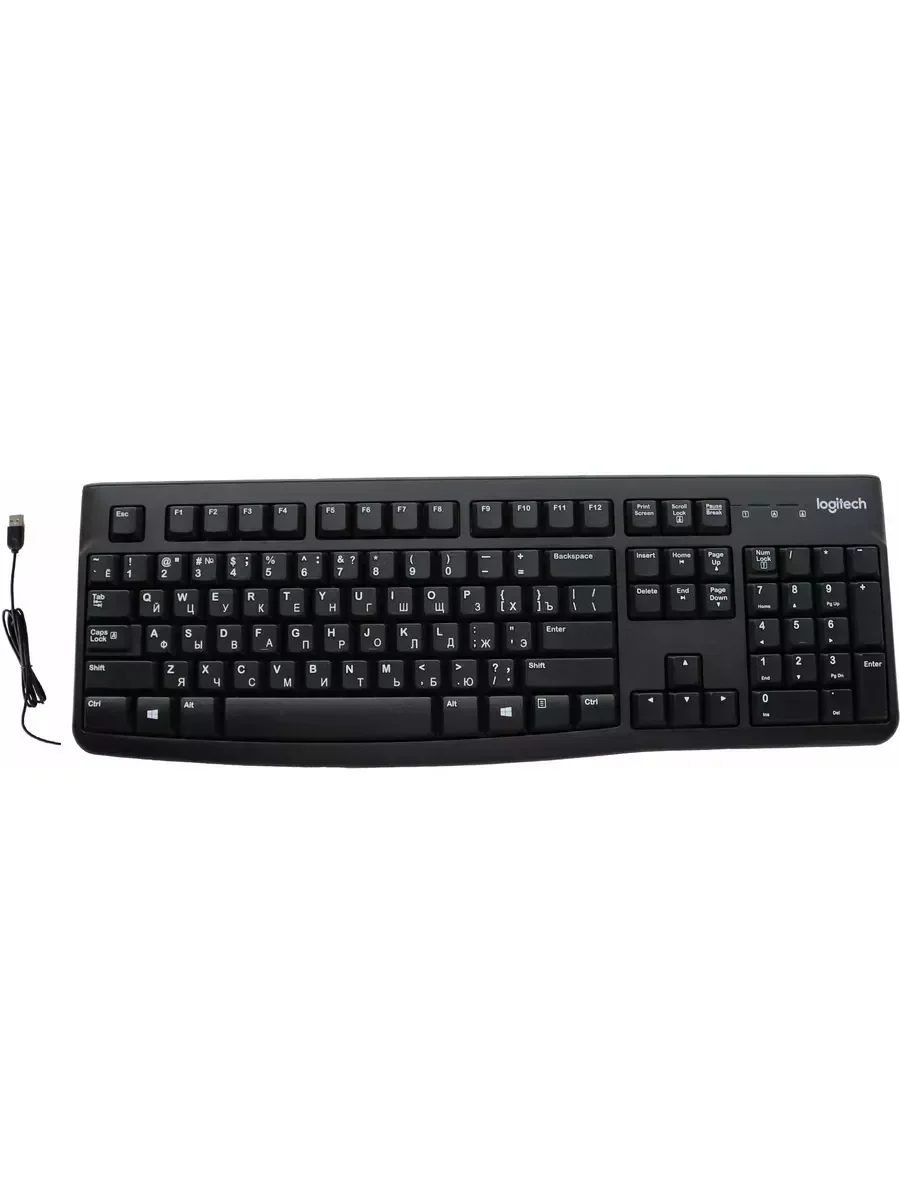 Клавиатура проводная Logitech K120 for business, USB черный (неоригинальная гравировка)