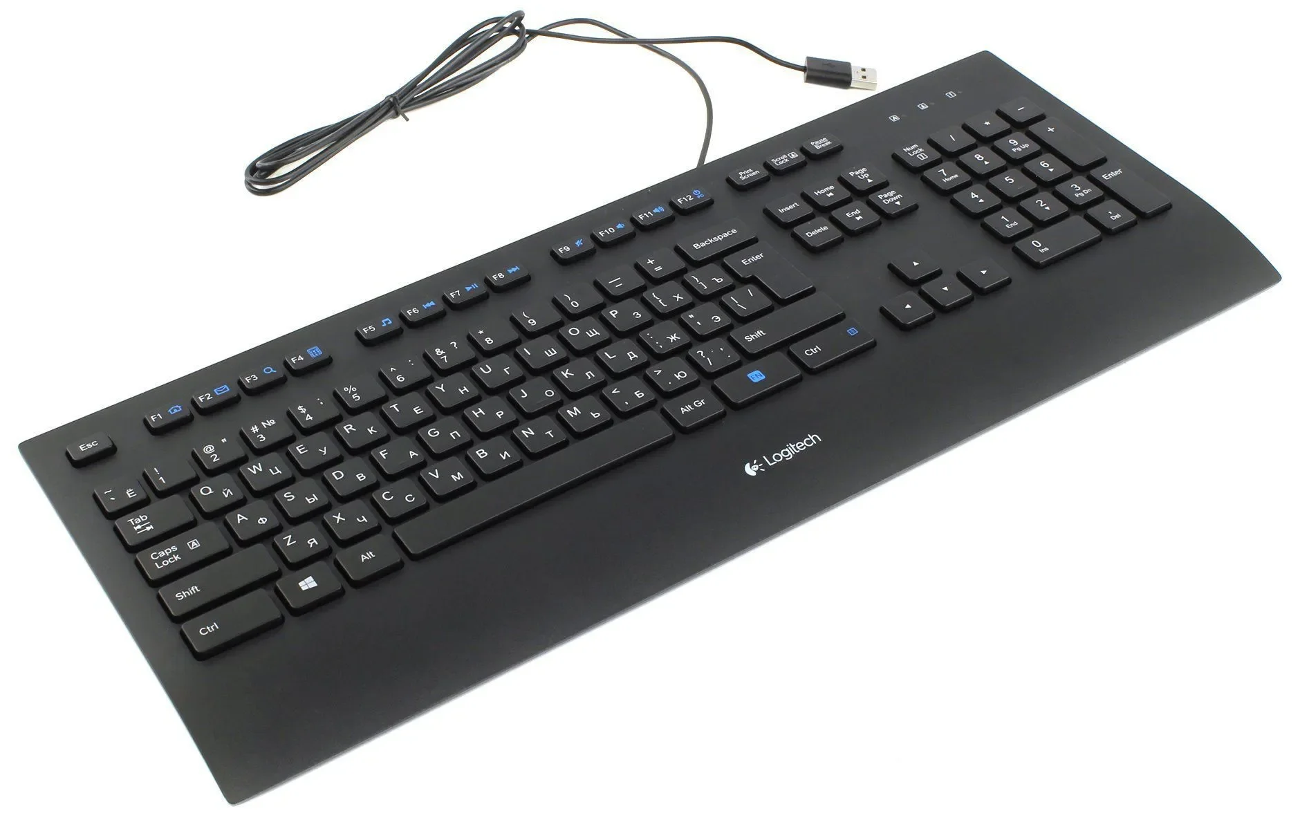 Клавиатура проводная Logitech Keyboard K280E (920-005215) USB черный