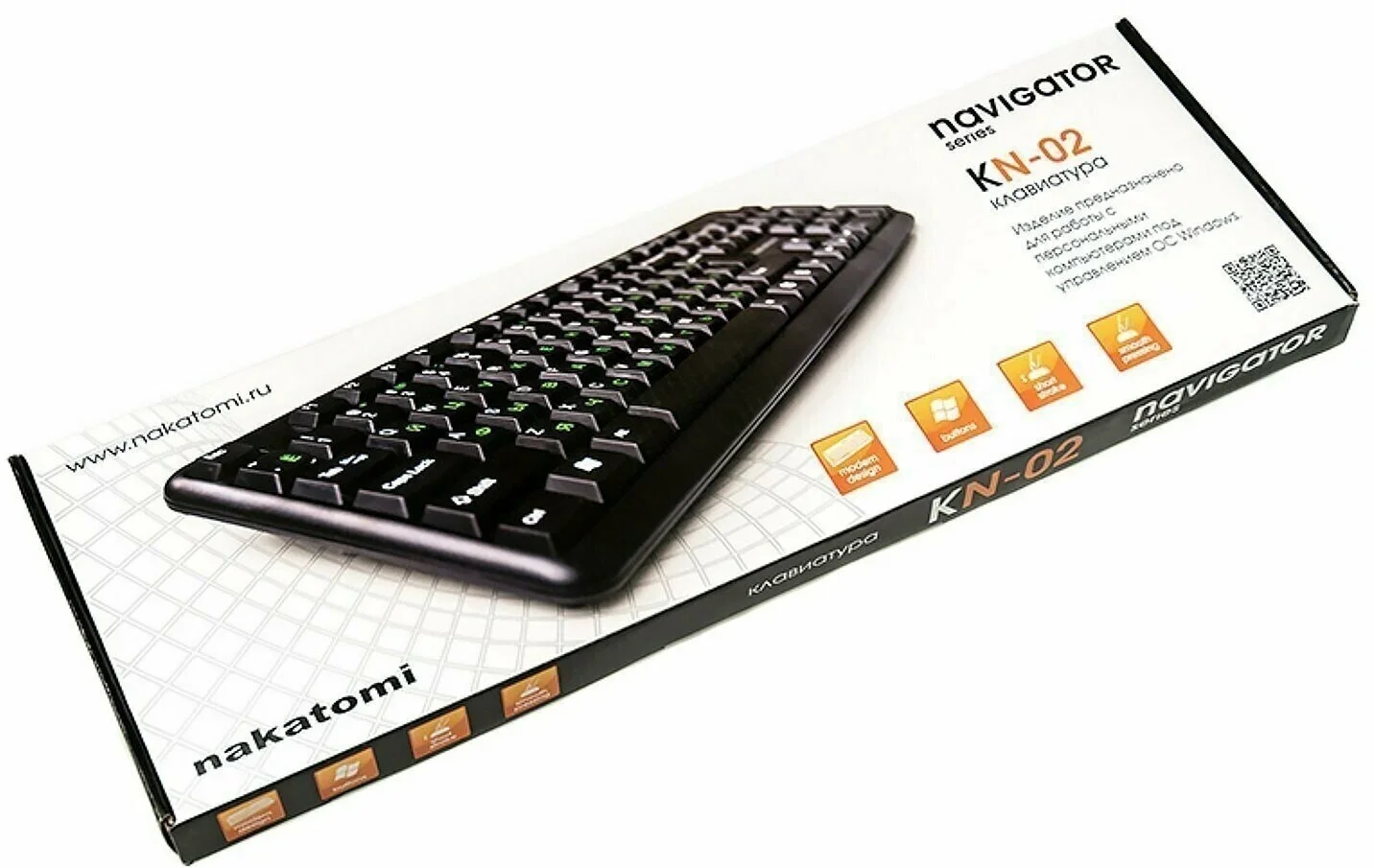 Клавиатура проводная NAKATOMI KN-02U USB черный