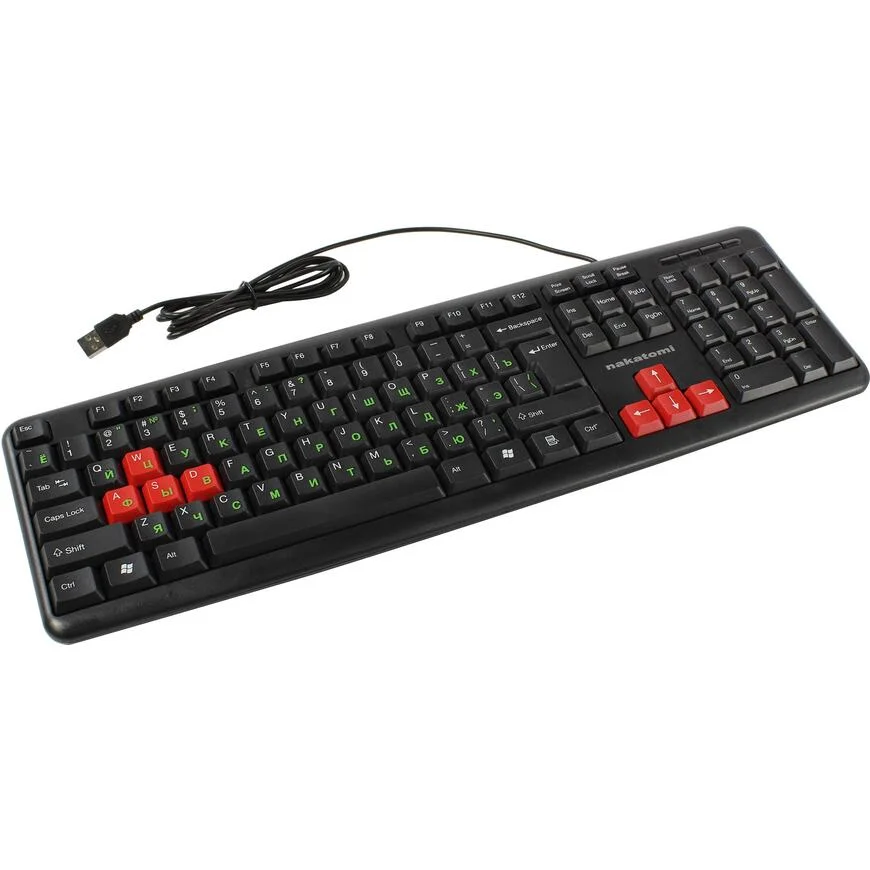 Клавиатура проводная NAKATOMI KN-02U USB черный