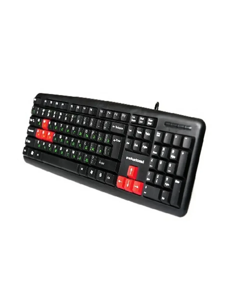 Клавиатура проводная NAKATOMI KN-02U USB черный-красный