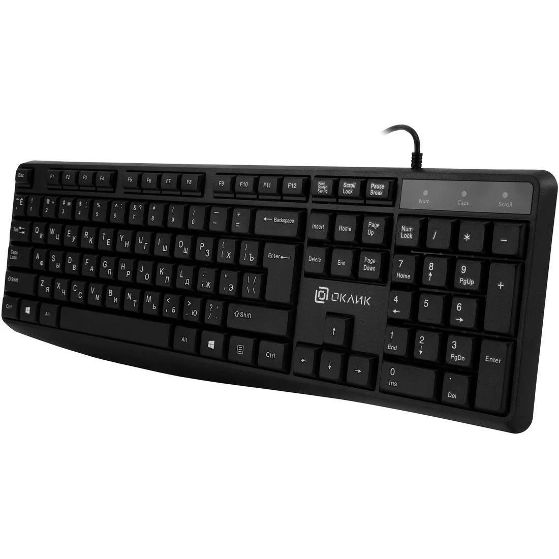 Клавиатура проводная Oklick 145M, USB, черный