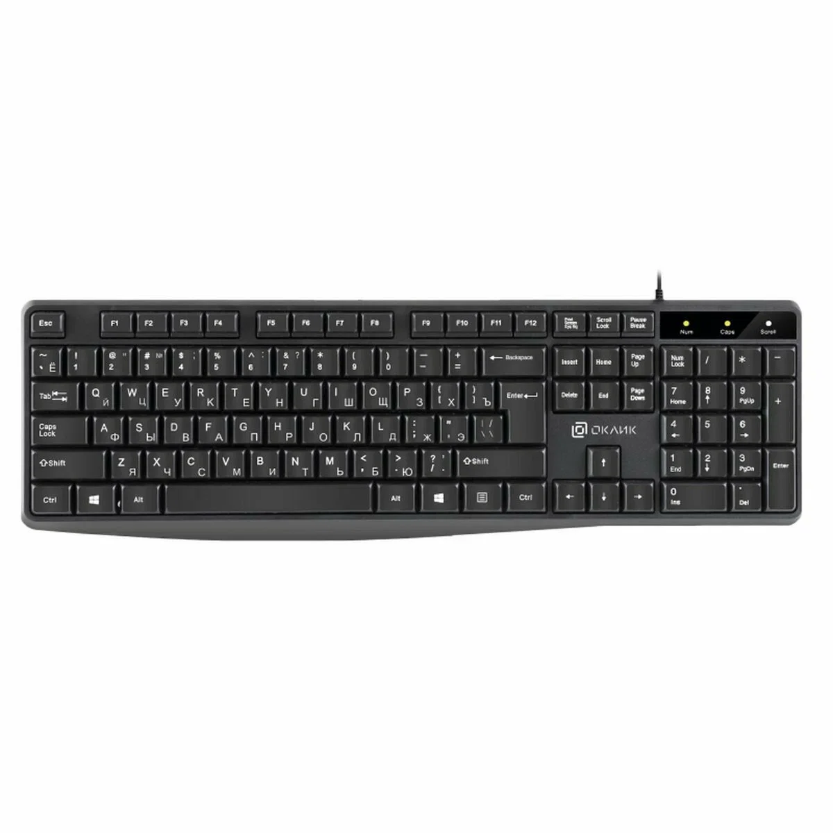 Клавиатура проводная Oklick 145M, USB, черный