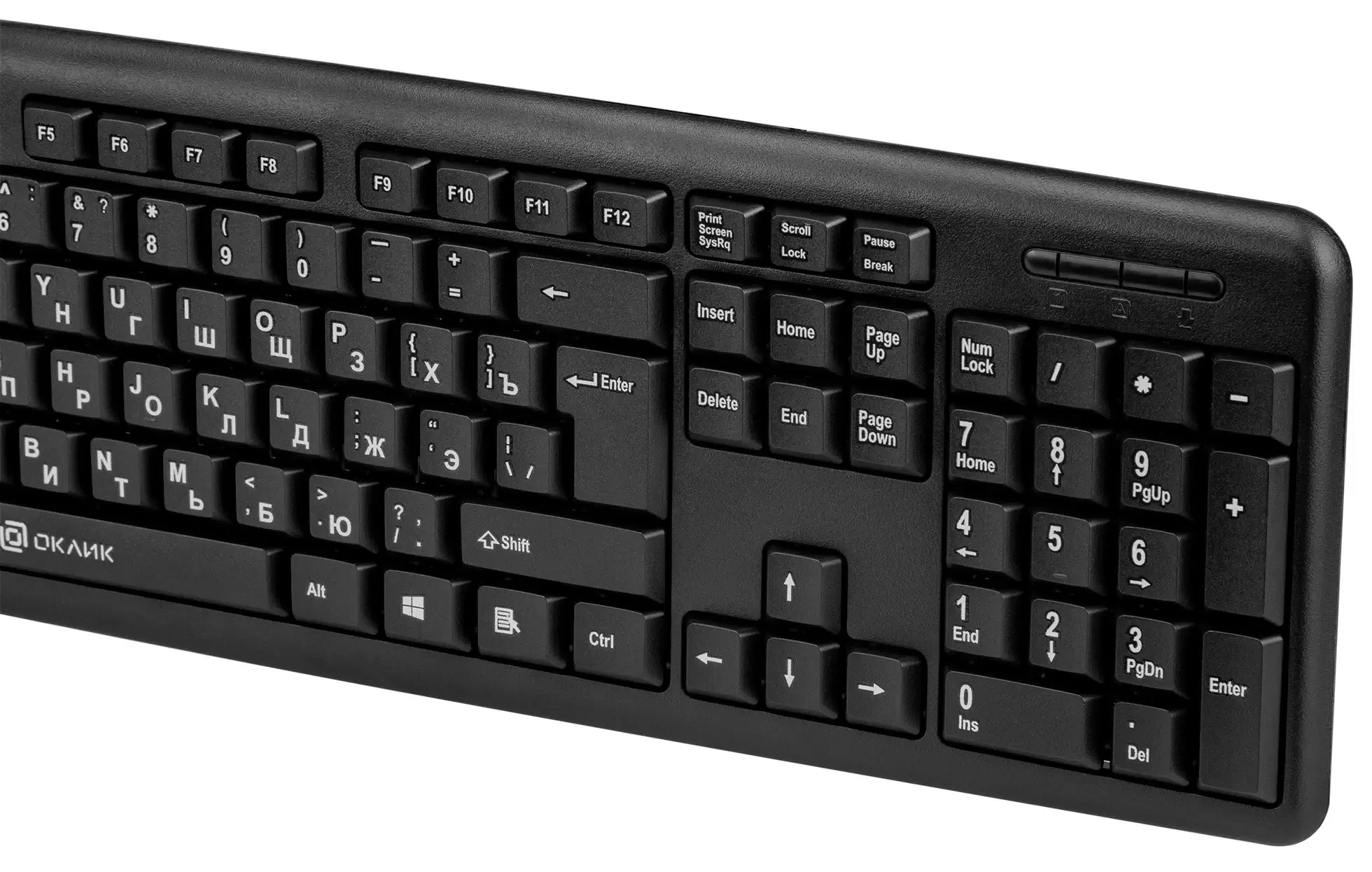 Клавиатура проводная Oklick 180M, PS/2, черный