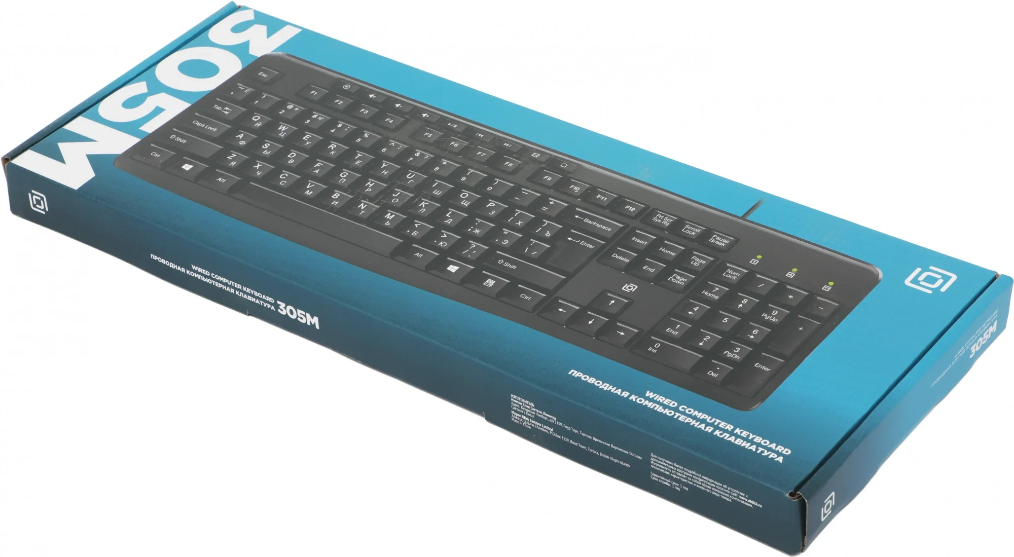 Клавиатура проводная Oklick 305M (1659987), USB, черный