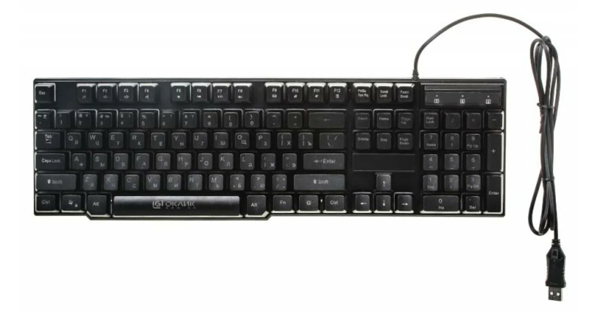 Клавиатура проводная Oklick 780G SLAYER, USB, черный
