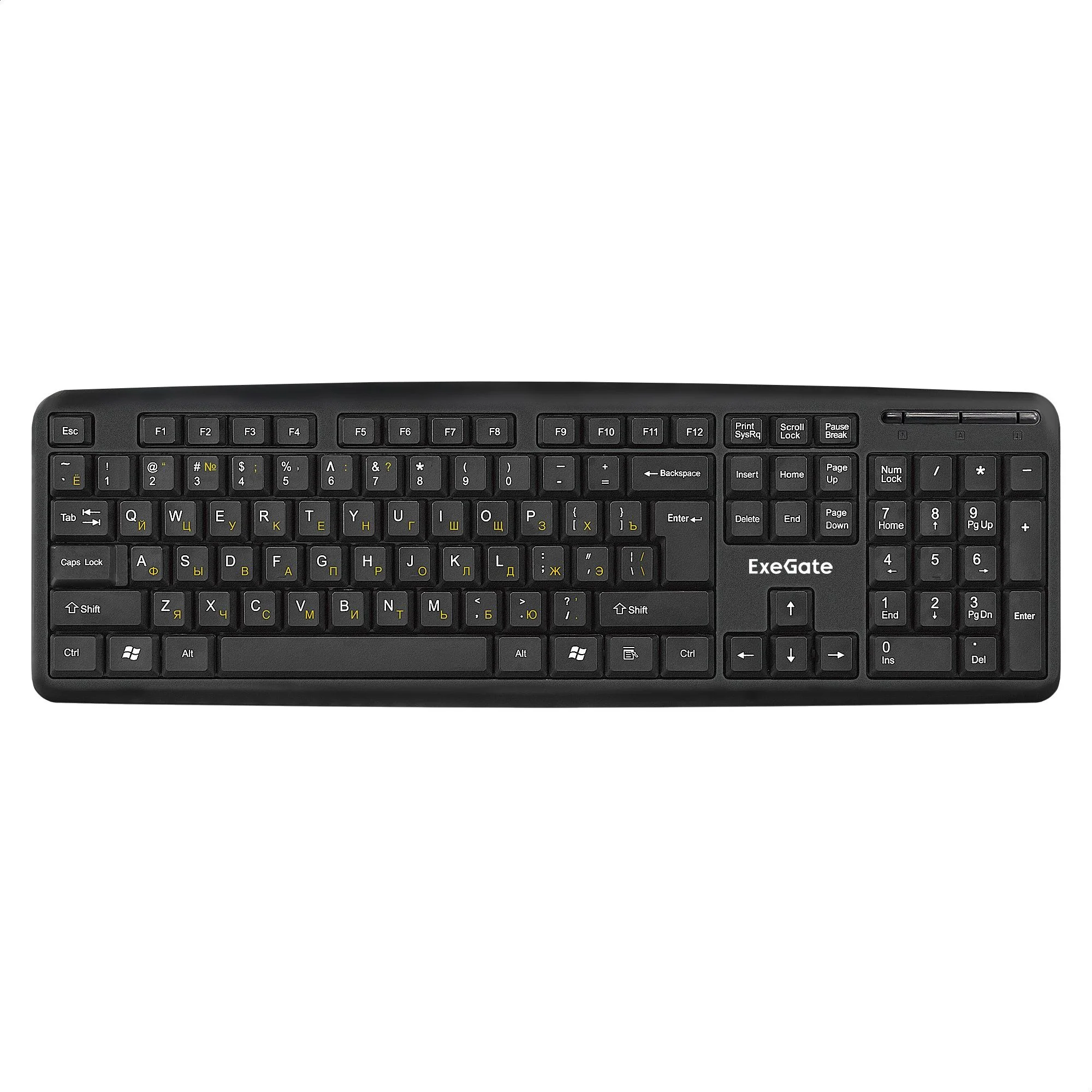 Клавиатура проводная Professional Standard LY-331L2-OEM (USB, полноразмерная, влагозащищенная, 104кл., Enter большой, длина кабеля 2,2м, черная, brown