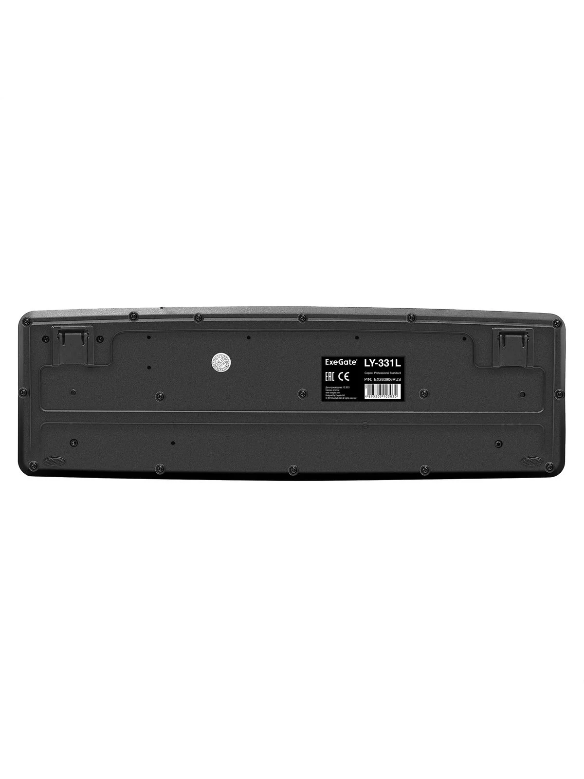 Клавиатура проводная Professional Standard LY-331L2-OEM (USB, полноразмерная, влагозащищенная, 104кл., Enter большой, длина кабеля 2,2м, черная, brown