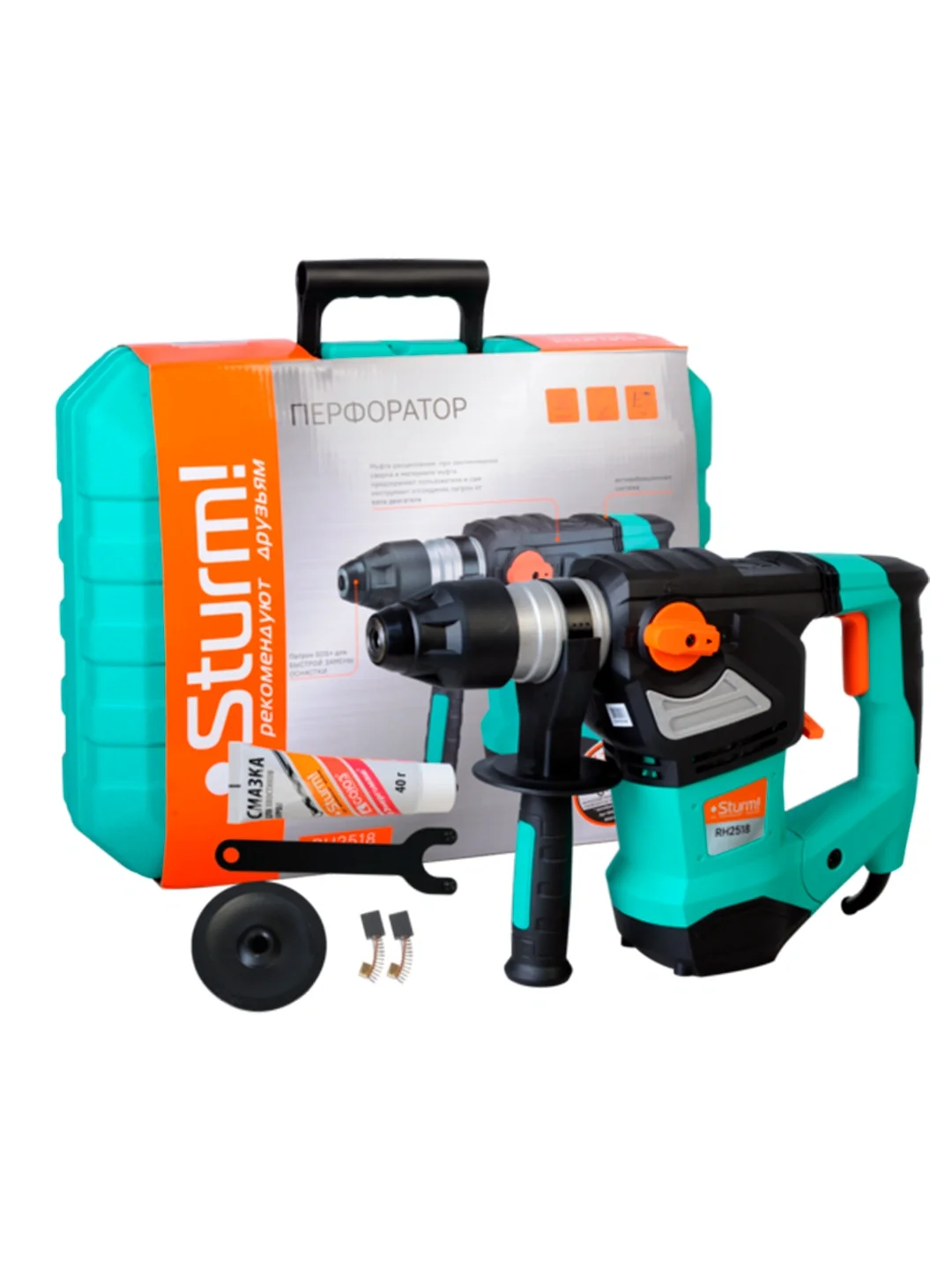 Перфоратор Sturm! RH2518 патрон:SDS-plus уд.:7Дж 1860Вт (кейс в комплекте)