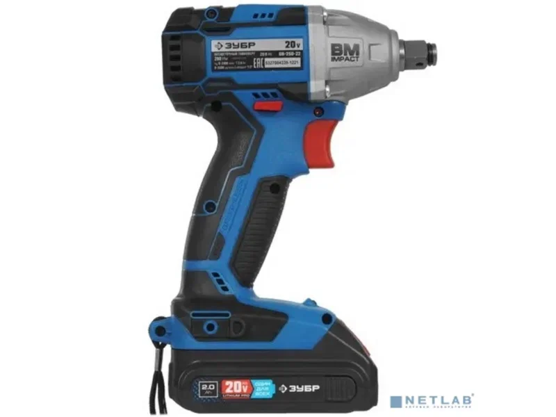 Гайковерт Зубр GB-250-22 аккум. патрон:квад.1/2" (кейс в комплекте)