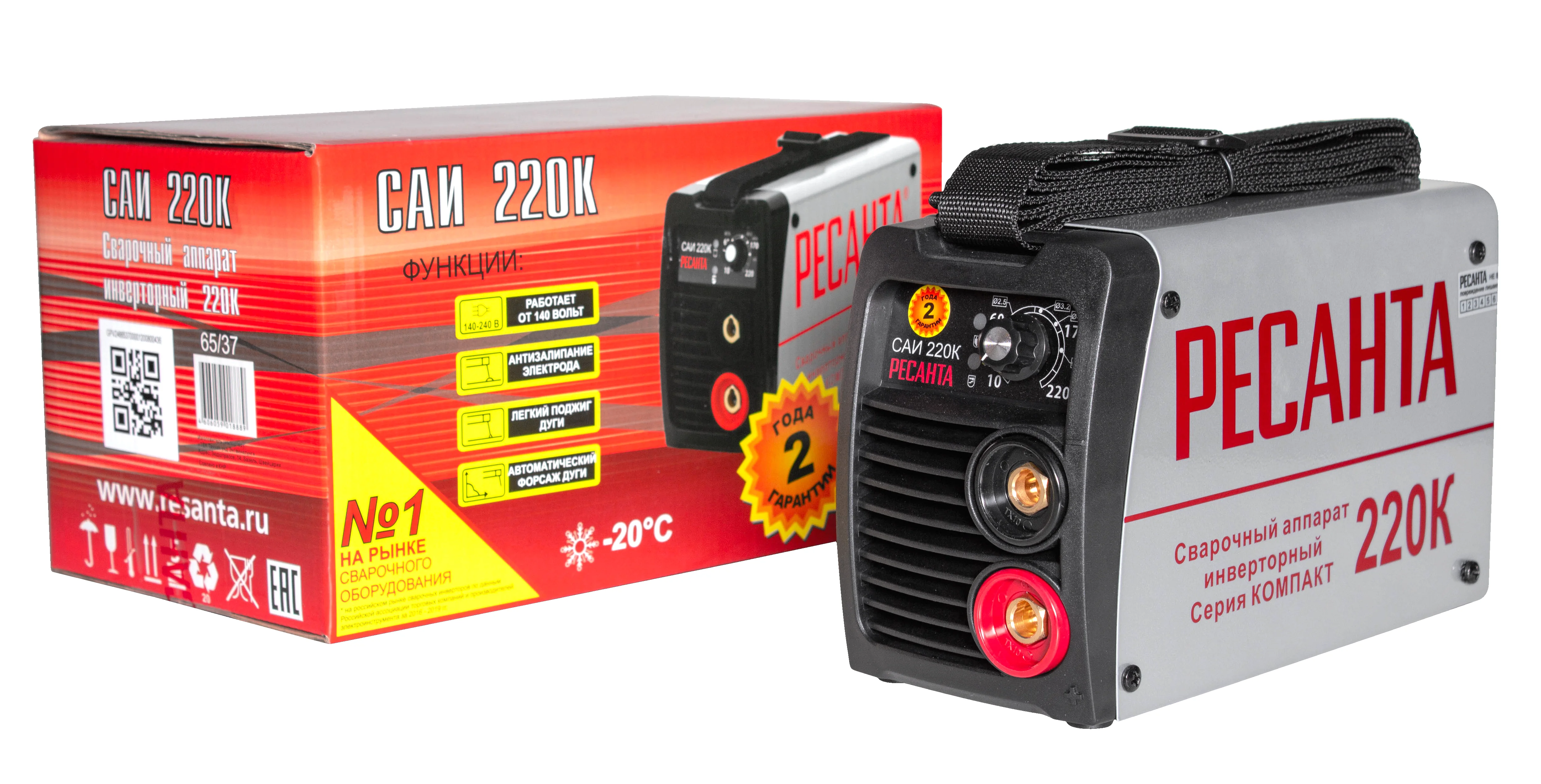 Сварочный аппарат Ресанта САИ 220К (компакт) 65/37