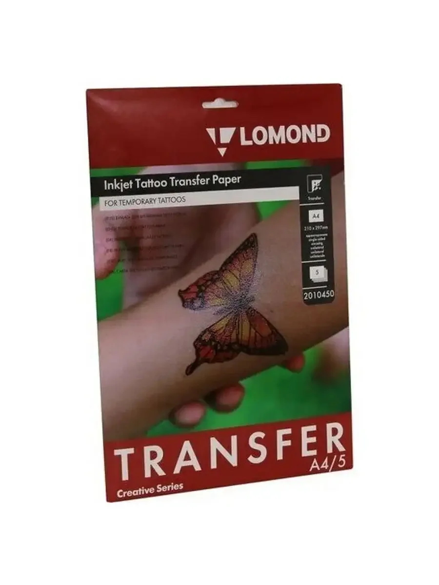 Бумага LOMOND  для временных татуировок Inkjet Tattoo Transfer, А4, 5л