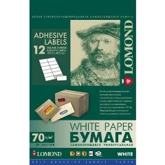 Самоклеящаяся бумага LOMOND универсальная для этикеток, A4, 12 делен. (105 x 48 мм), 70 г/м2, 50 листов