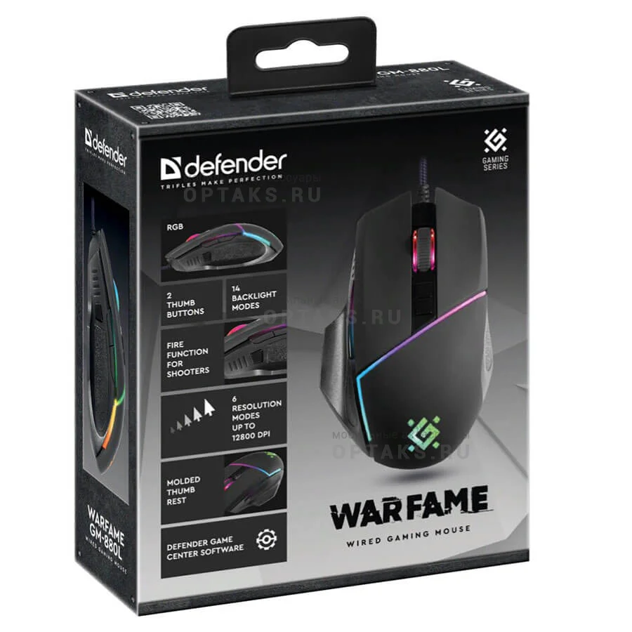 Defender Проводная игровая мышь Oria GM-178 черн,радуж,6кн,3600dpi,1.5м