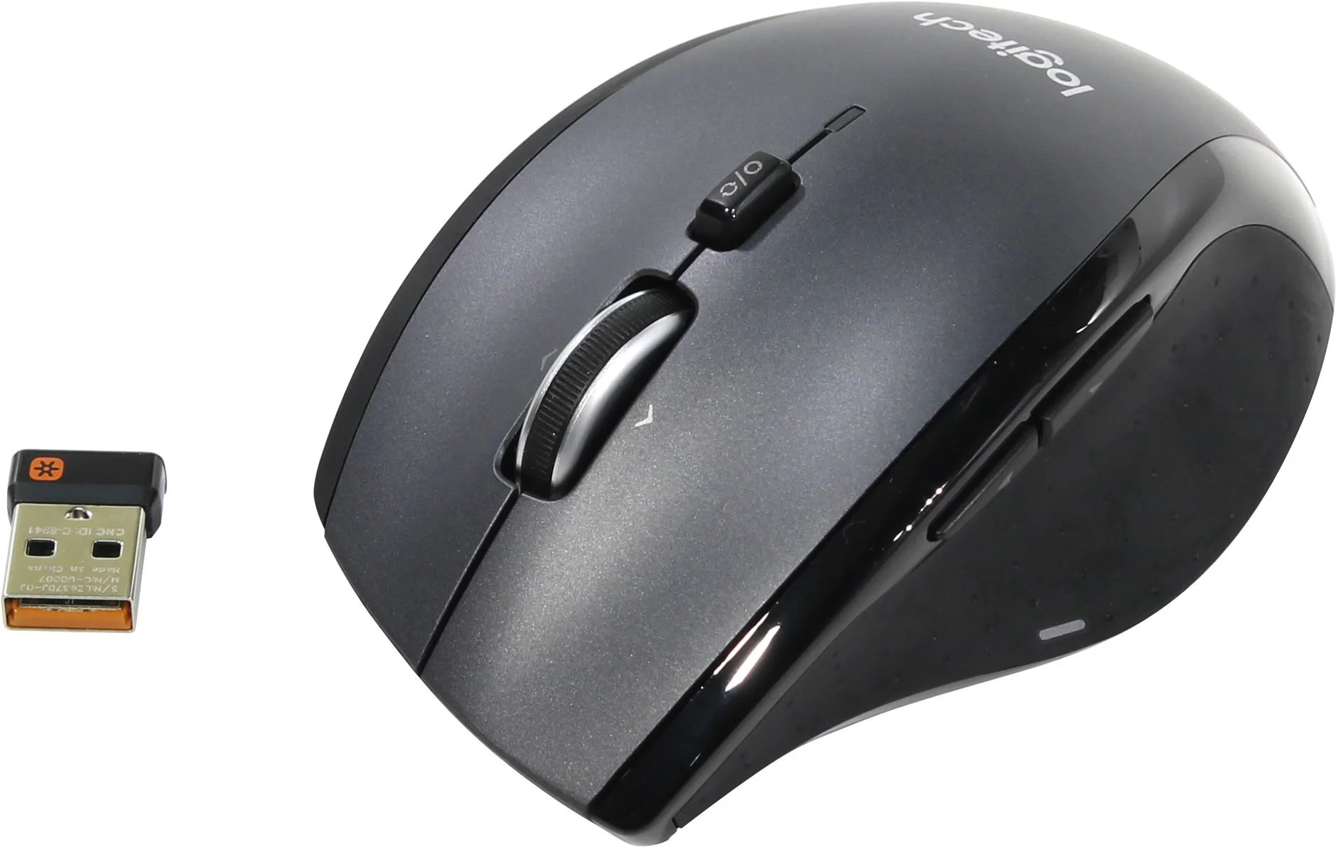 Logitech Мышь беспроводная M705, лазерная, 1000 dpi, USB, серый/чёрный.