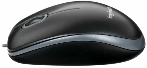 Logitech Мышь проводная B100, оптическая, 1000 dpi, USB, кабель 1,8 м, чёрный.