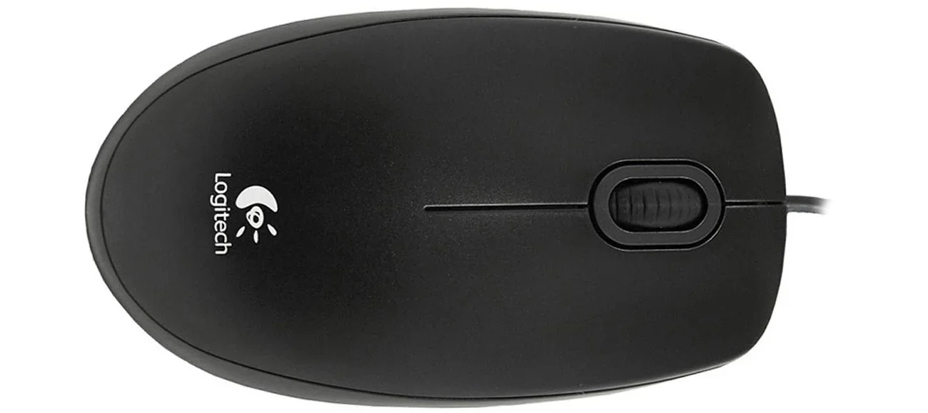 Logitech Мышь проводная B100, оптическая, 1000 dpi, USB, кабель 1,8 м, чёрный.