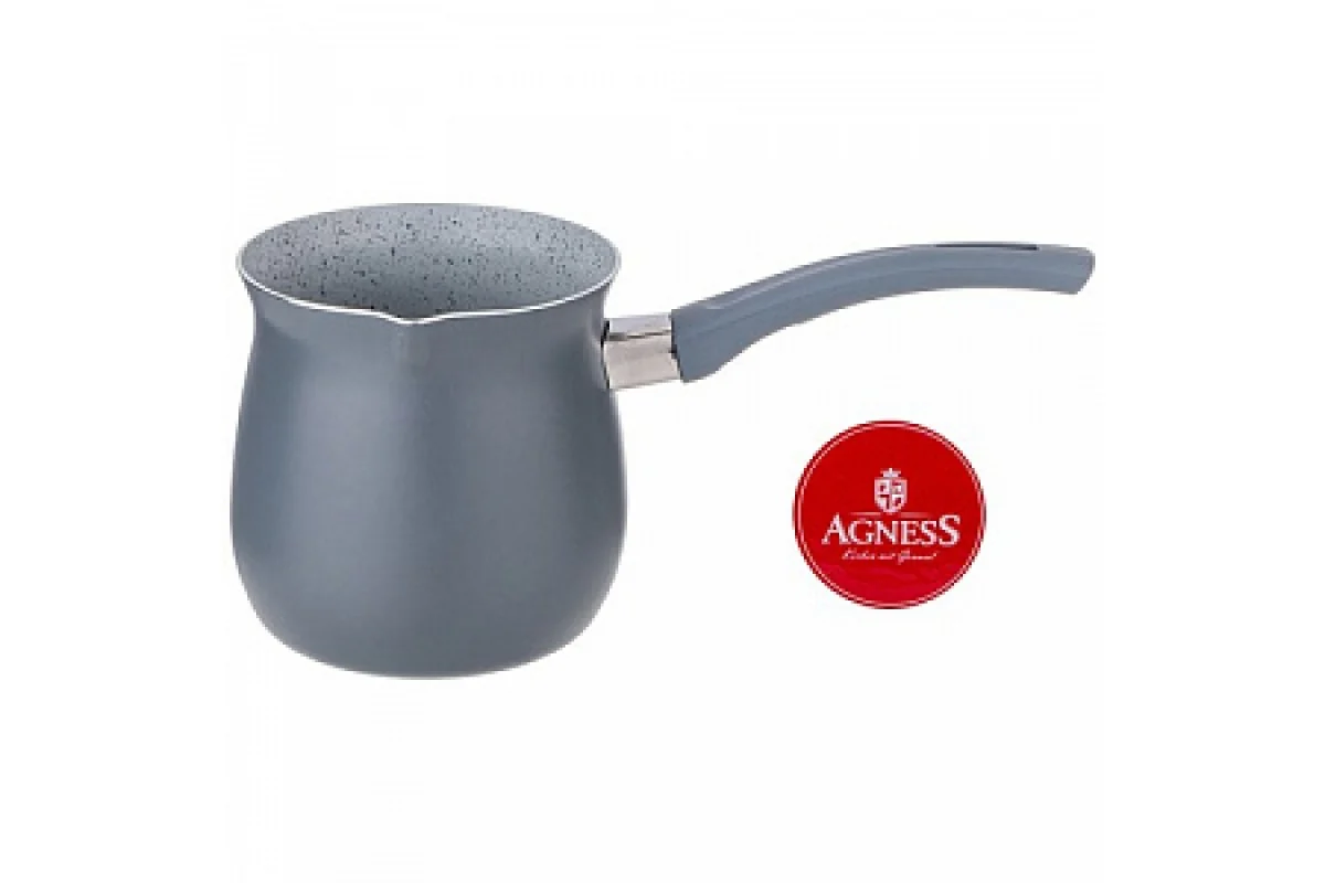 ТУРКА AGNESS "BLACK MARBLE" С АНТИПР.МРАМОР. ПОКР. И РУЧКОЙ SOFT TOUCH 450 МЛ БЕЗ УПАК