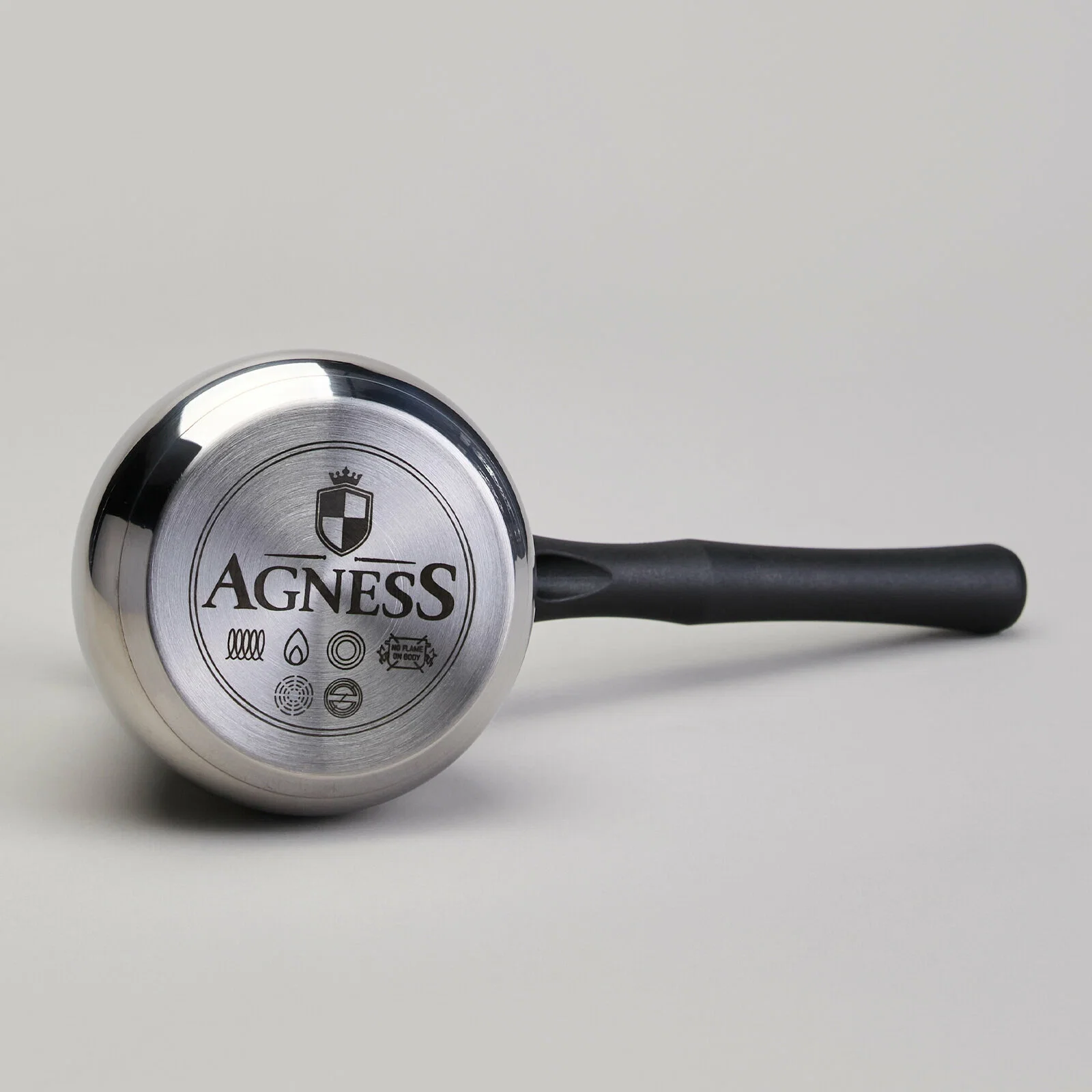 ТУРКА AGNESS, 350МЛ, НЕРЖ.СТАЛЬ 304, ТЕРМОАККУМУЛИРУЮЩЕЕ ДНО, ИНДУКЦИЯ