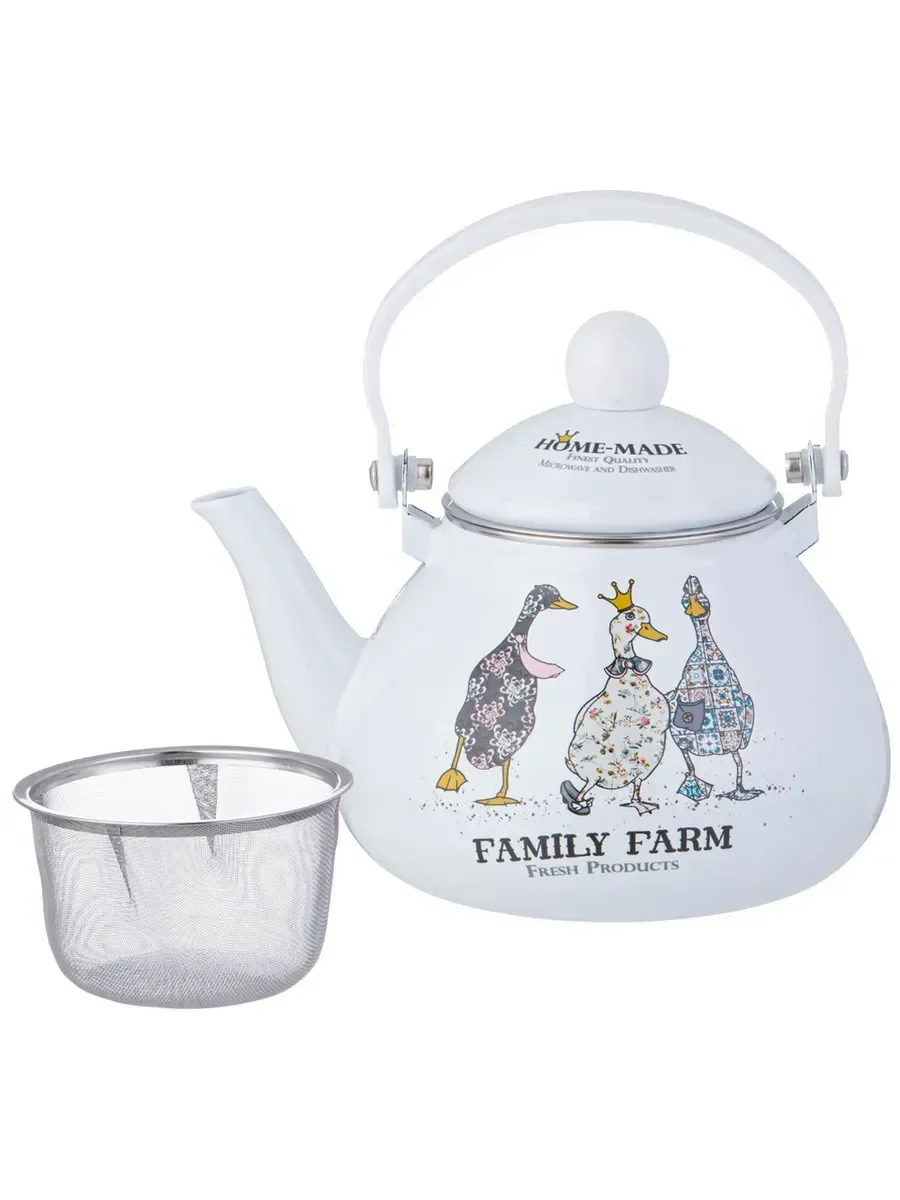 ЧАЙНИК AGNESS ЭМАЛИРОВАННЫЙ СЕРИЯ "FAMILY FARM", 1,3 Л