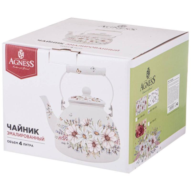 ЧАЙНИК AGNESS  ЭМАЛИРОВАННЫЙ СЕРИЯ "ДВОРЦОВЫЙ ПАРК" 4 Л — фото 2
