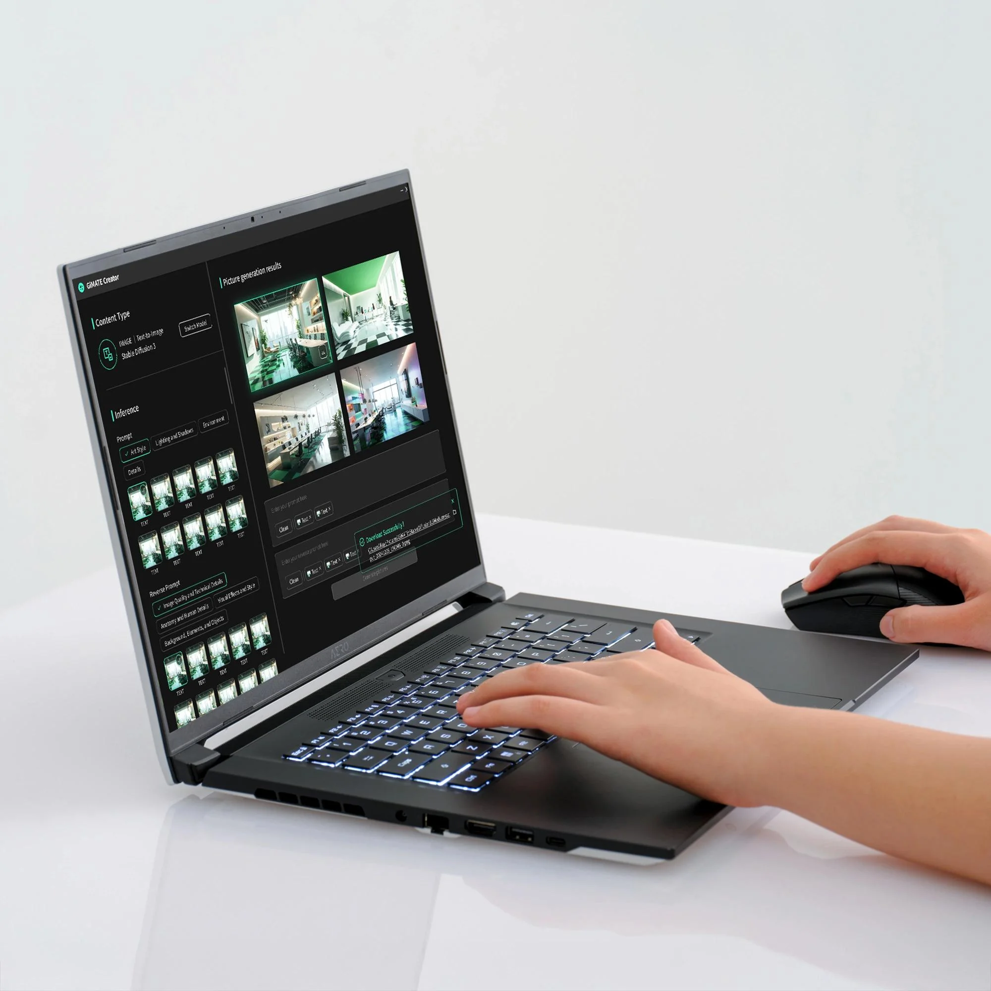 Ноутбук Gigabyte Aero X16 1VH Ryzen AI 7 350 16Gb SSD1Tb NVIDIA GeForce RTX5060 8Gb 16" IPS QHD+ (2560x1600) без ОС grey WiFi BT Cam (1VH93KZC94AD)