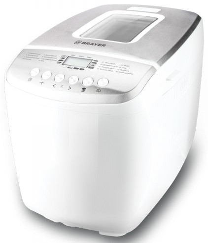 Хлебопечь BRAYER BR2701 (850 Вт, 2 венчика16 программ, выбор цвета кор,выбор размера.темпер, таймер)