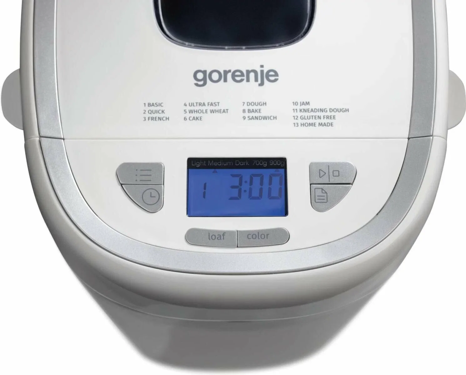 Хлебопечь Gorenje BM900WS 600 Вт, 12 программ, LCD дисплей, 270х290х355 мм.
