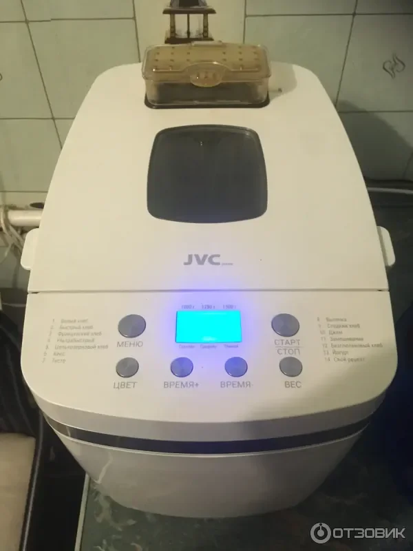 Хлебопечь jvc JK-MC18. 850Вт. 2-Венчика, 1500 гр., 14-программ.