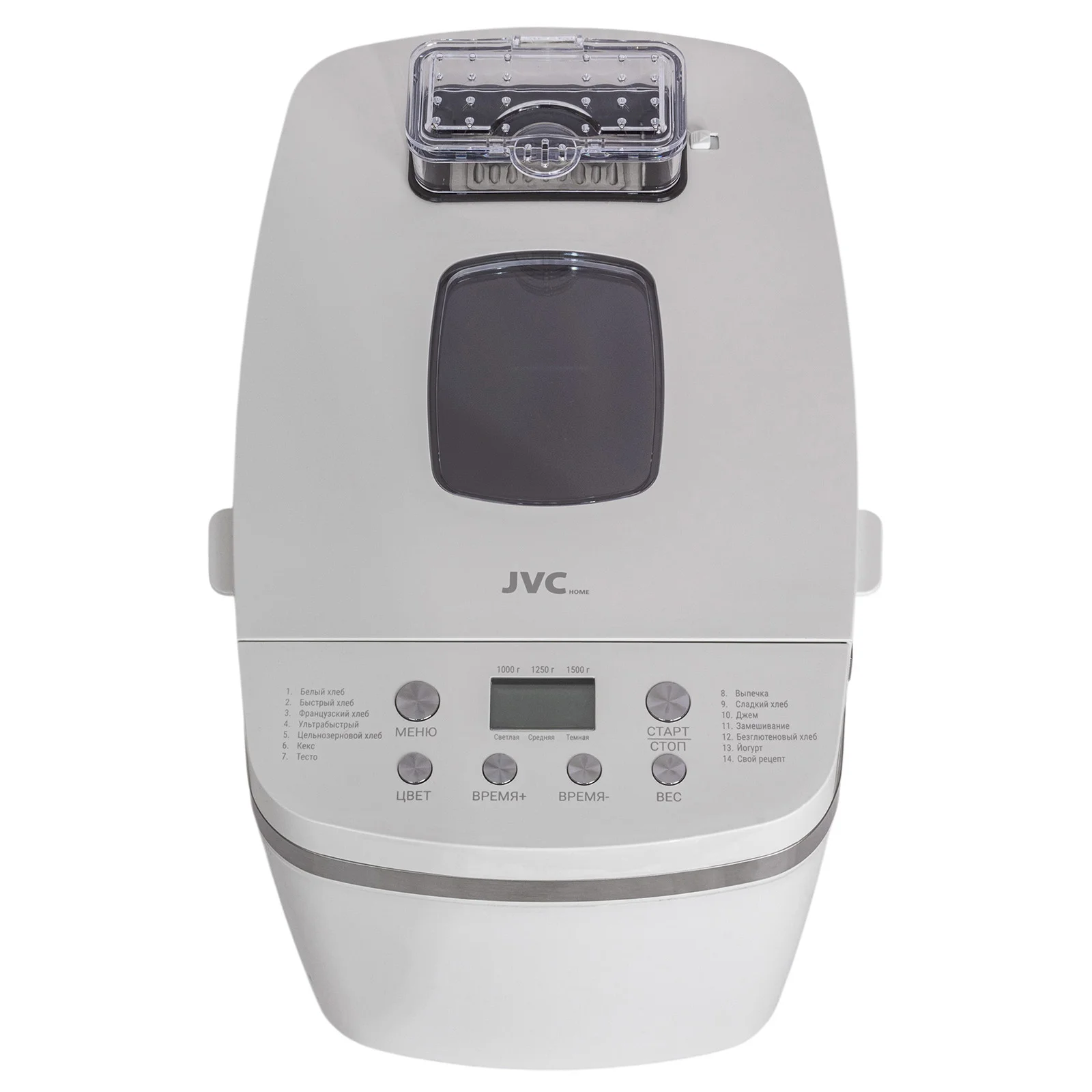 Хлебопечь jvc JK-MC18. 850Вт. 2-Венчика, 1500 гр., 14-программ.