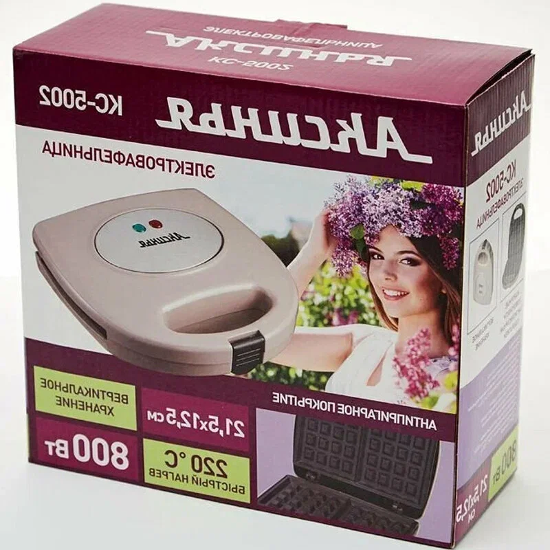 Вафельница Аксинья ВЕНСКАЯ КС-5002 бежевый, 800Вт, антипригар. покрытие