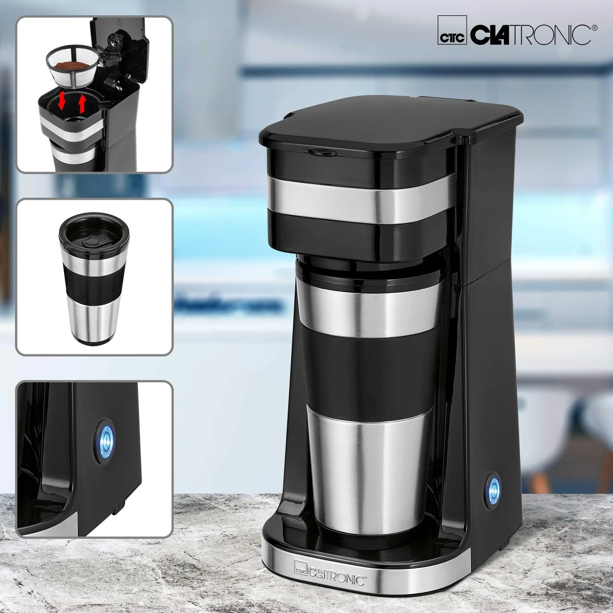 Кофеварка Clatronic KA 3733 Coffee to go Thermo