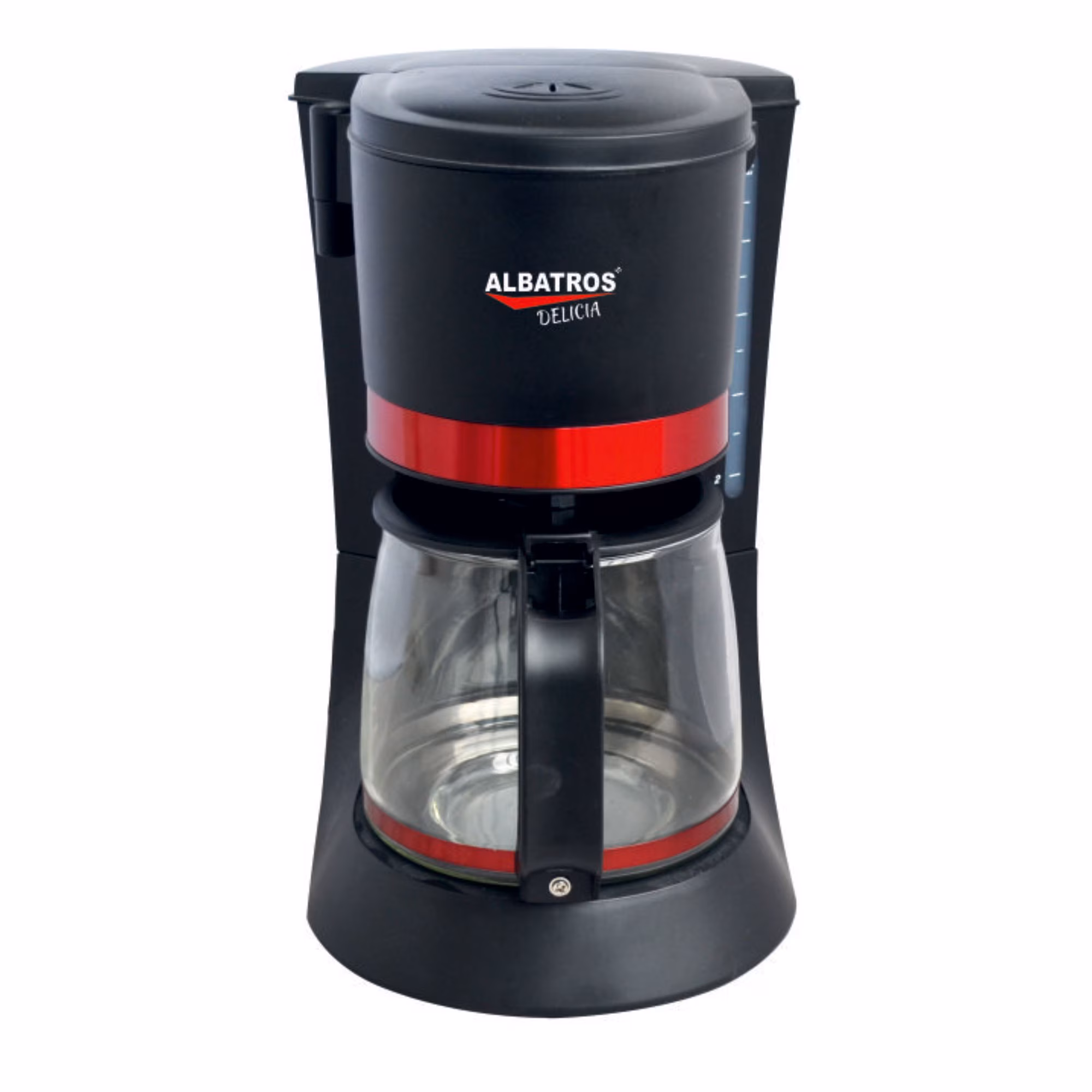 Кофеварка Delta LUX DL-8152 черная с красным