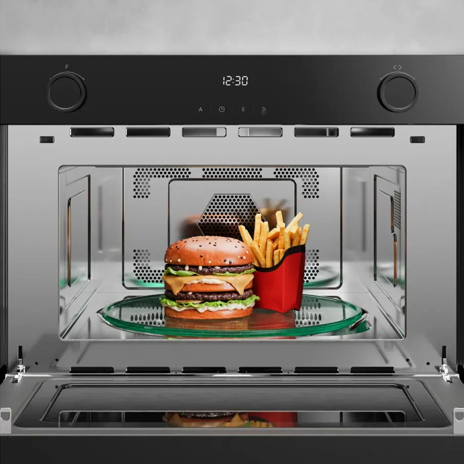 Встраиваемая микроволновая печь Kuppersberg HMW 611 BB, High-Tech, 34 л, поворотное/сенсорное управление, мощность 900 Вт, 5 уровней мощности, 10 авто
