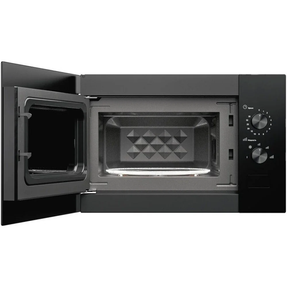 Встраиваемая микроволновая печь MONSHER MMH 1115 Noir, High-Tech, 15 л, мощность 600 Вт, 5 уровней мощности, размораживание, сенсорное управление, чер