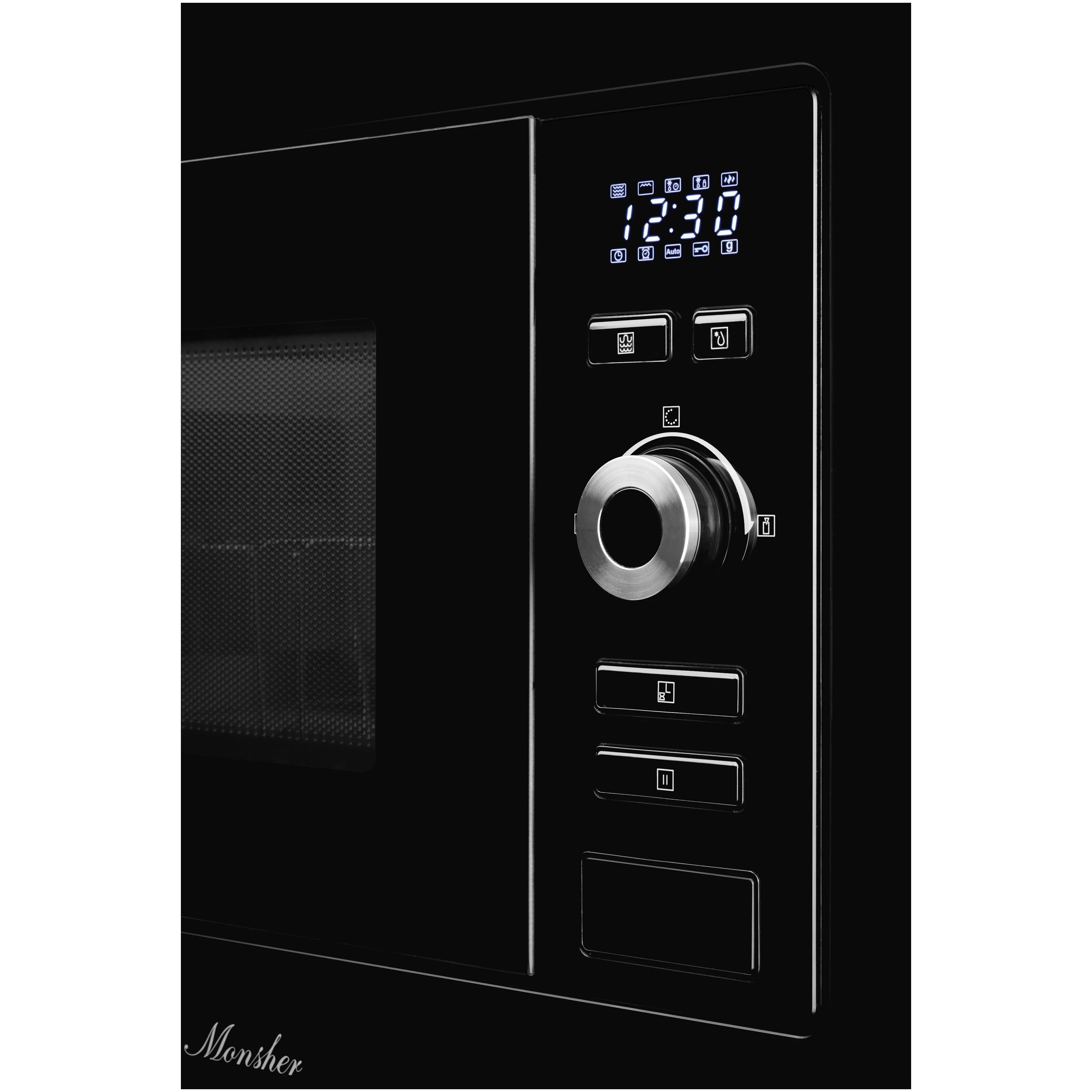 Встраиваемая микроволновая печь Monsher MMH 201 B, 59.3х38.5х31.3 см, мощность микроволновой печи 800-1250 Вт, мощность гриля 1000 Вт, 5 уровней мощно