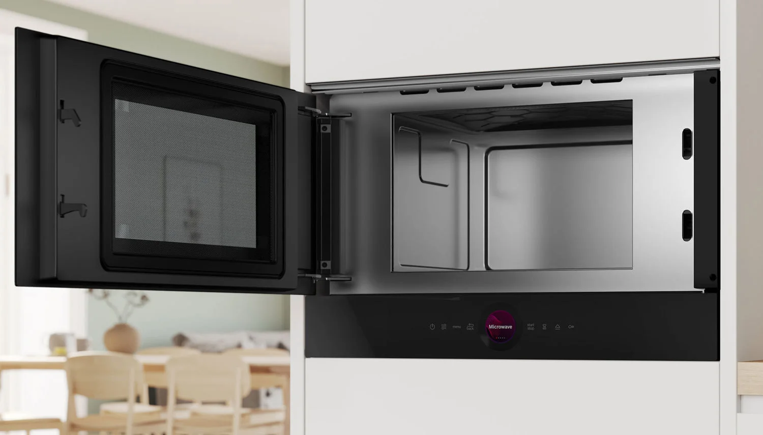 Микроволновая печь встраиваемая Bosch BFL9221B1 черный, 21 л, 900 Вт, переключатели - сенсор/поворотный механизм