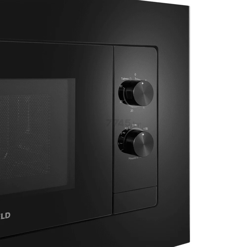Микроволновая печь встраиваемая Maunfeld JBMO725BK01 черный, 20 л, 700 Вт, переключатели - поворотный механизм