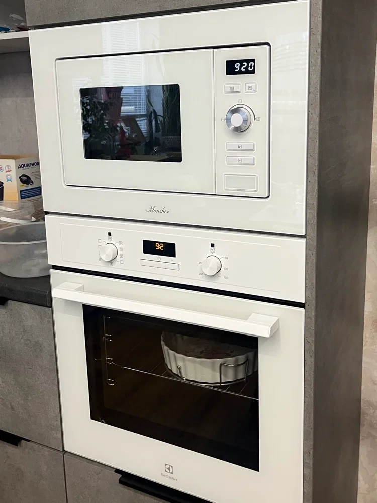 Микроволновая печь встраиваемая MONSHER 201 W 20 л, 800-1250 Вт, гриль, 8 программ, белый