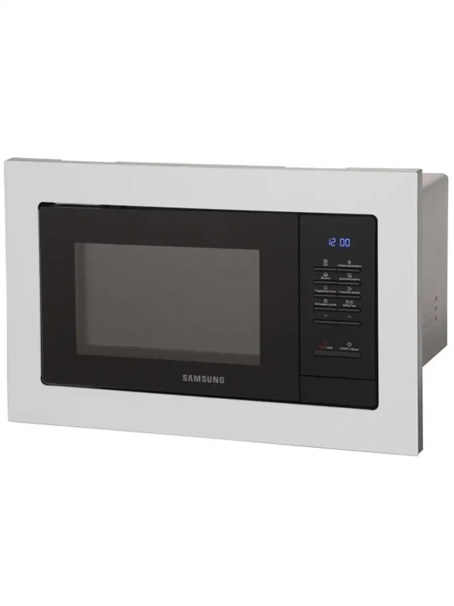 Микроволновая печь встраиваемая Samsung MS20A7013AT/BW нержавеющая сталь/черный, 20 л, 850 Вт, переключатели - кнопки