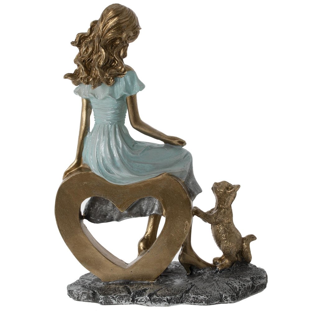 Фигурка декоративная "Девушка с кошкой", L13,5 W7 H20 см