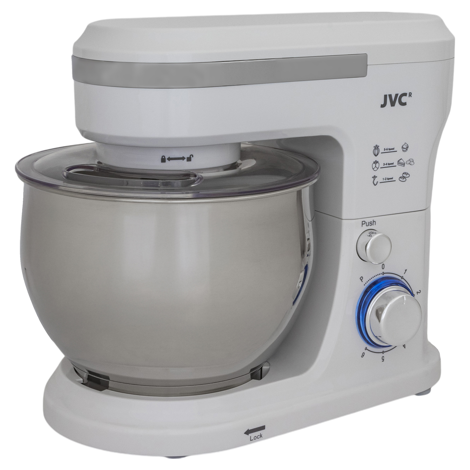 Миксер-тестомес JVC JK-MX503, белый, 1800Вт, 5.5л, 6 скоростей