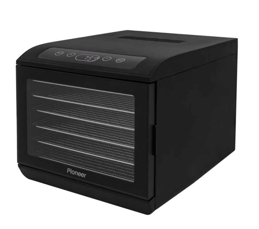 Электросушилка для овощей и фруктов Pioneer FD120, 500Вт, 25л, 30-70°С, сенсор