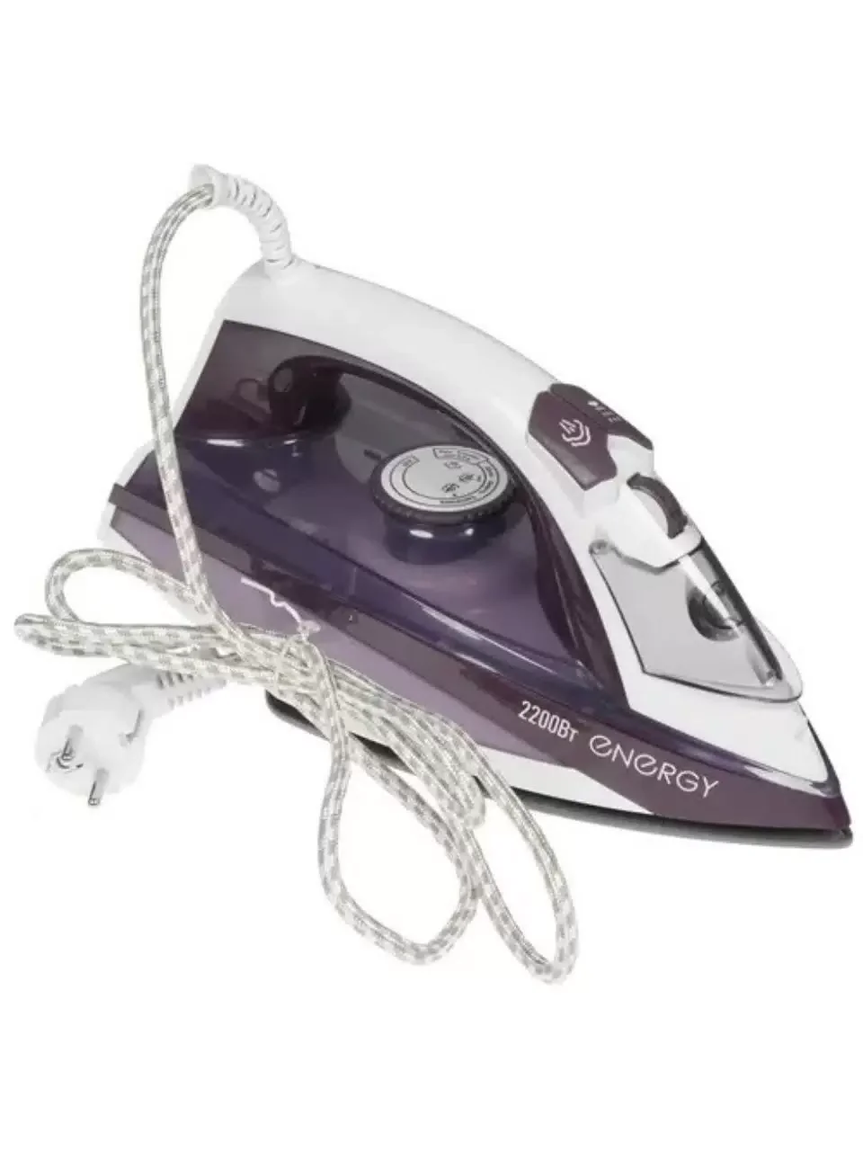 Утюг ENERGY EN-344 фиолетовый (2200Вт, пар, спрей, пар.удар, самооч., тефлоновая подошва)