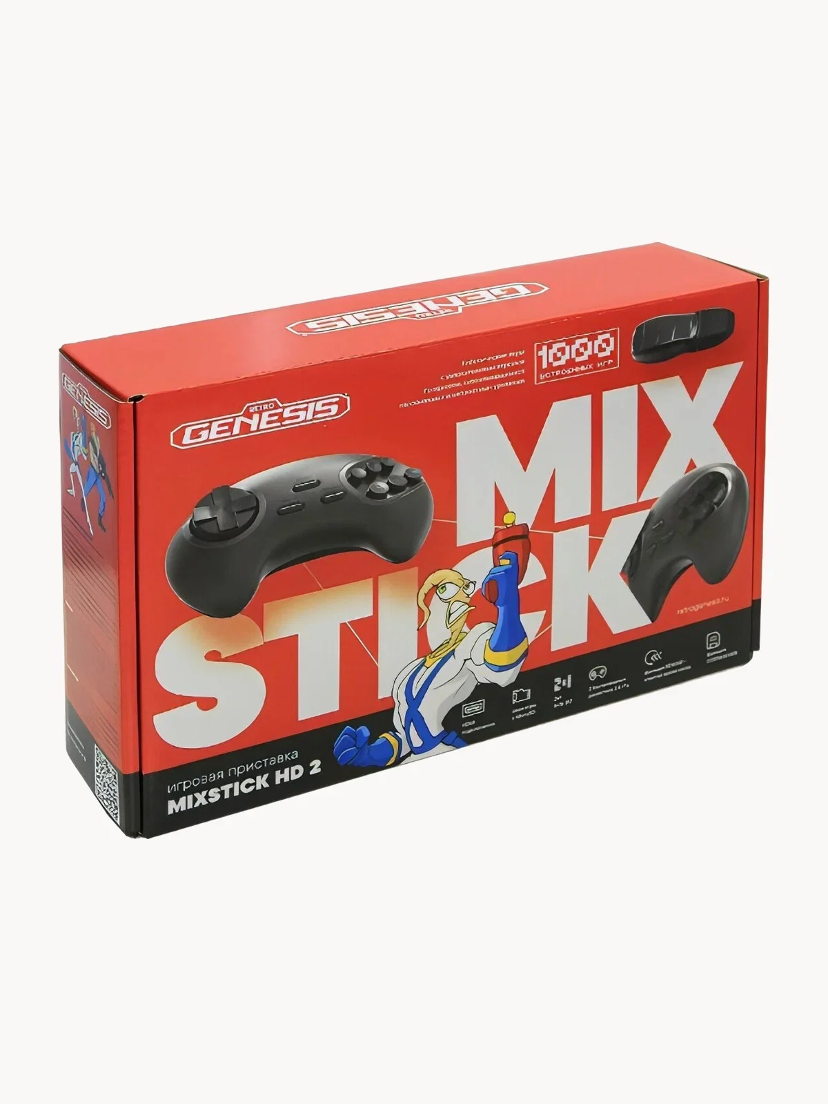 Игровая приставка Retro Genesis MixStick HD 2, 900 игр, 2 беспроводных джойстика, HDMI, 8+16Bit Rewind, RS8