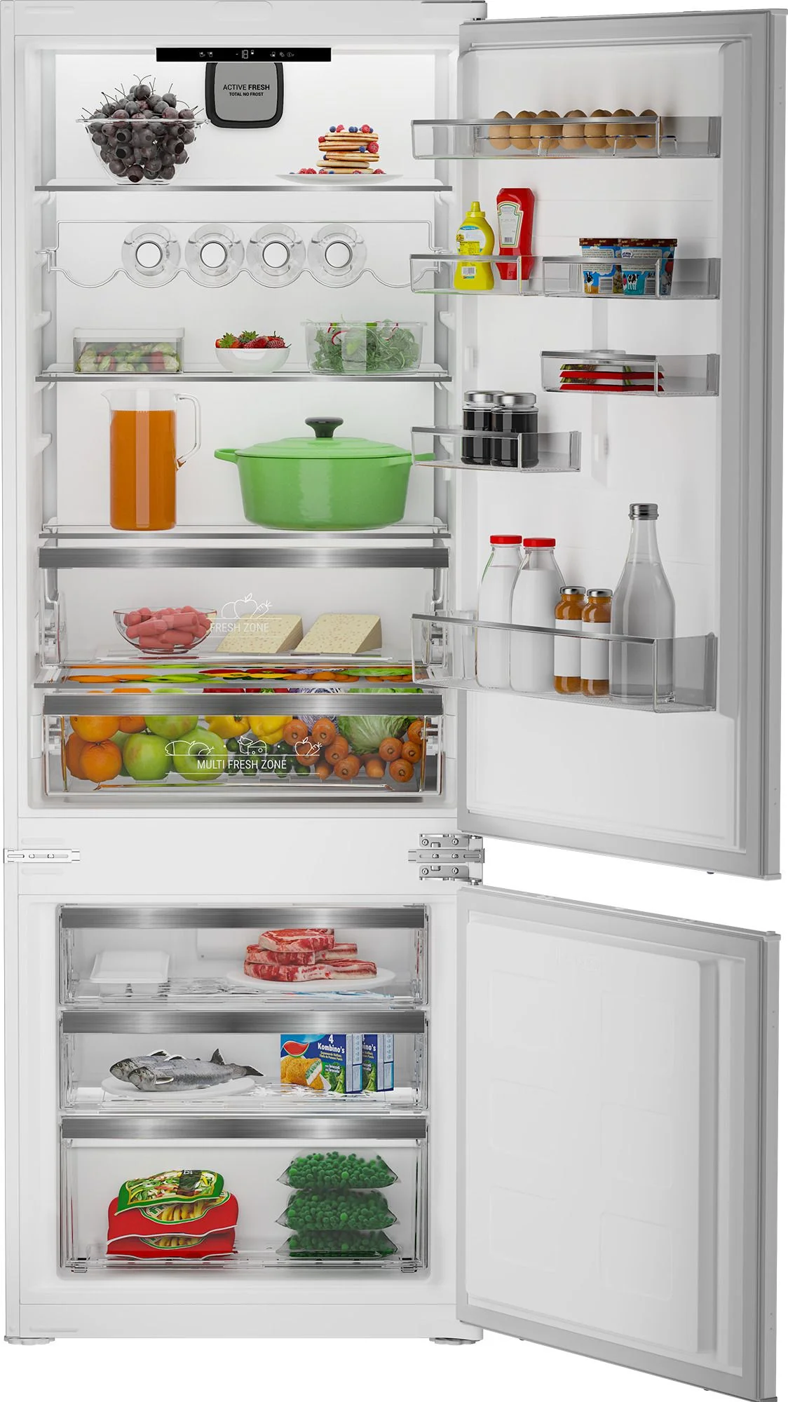 Встраиваемый двухкамерный холодильник Hotpoint HBT 400I, белый