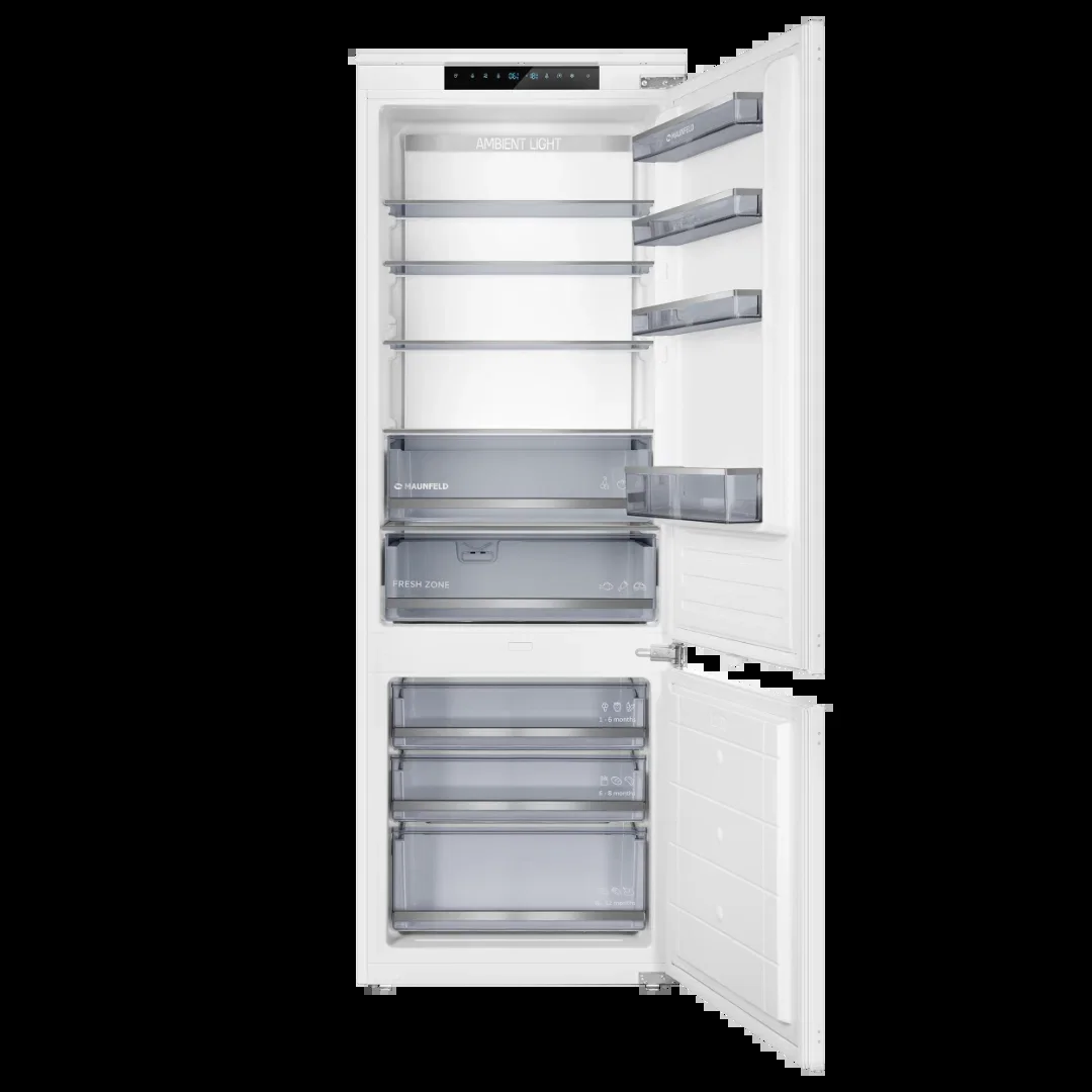 Встраиваемый двухкамерный холодильник Maunfeld MBF19369NFWGR LUX Inverter