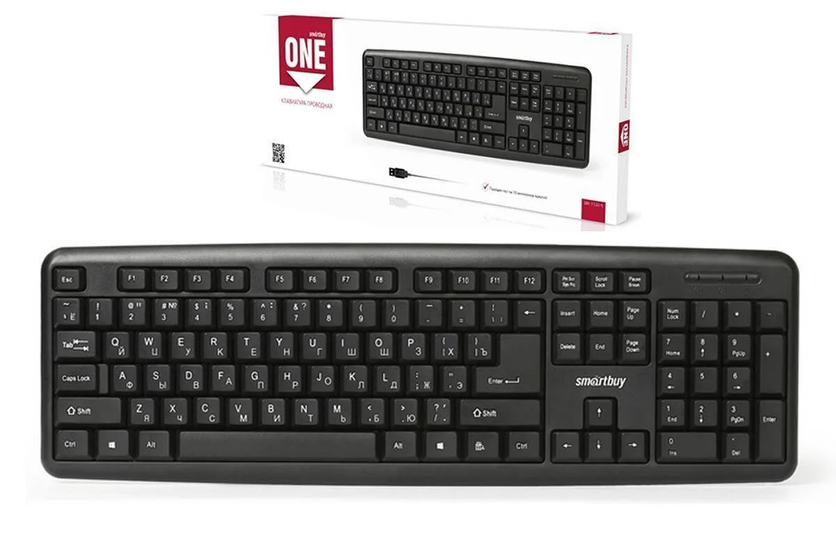 Клавиатура проводная Smartbuy ONE 112 USB черная SBK-112U-K