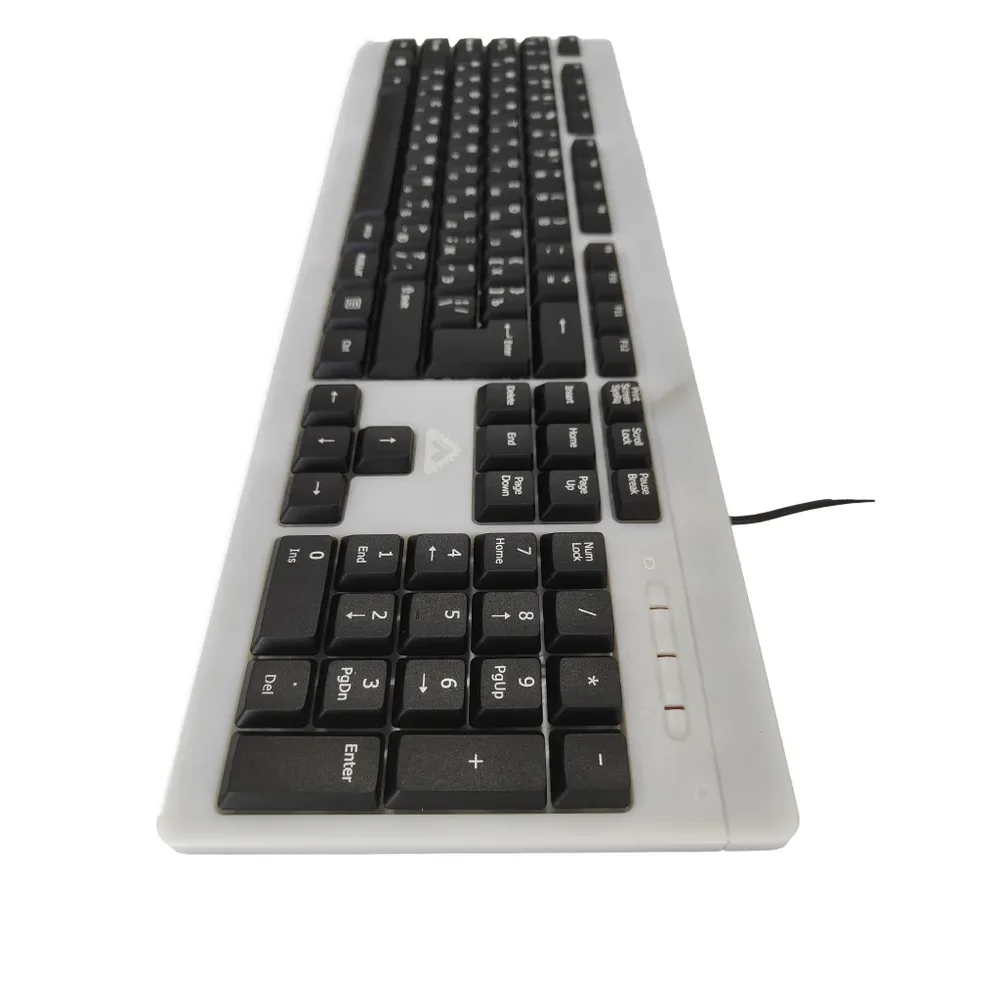 Клавиатура проводная БЕШТАУ КЛ104РУ (SG) (104 клавиши, USB, 1,8 м, цвет русской/латинской раскладки белый/белый, лазерная гравировка, черная/МИНПРОМТО