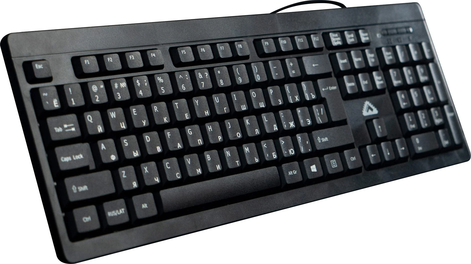 Клавиатура проводная БЕШТАУ КЛ104РУ (SG) (104 клавиши, USB, 1,8 м, цвет русской/латинской раскладки белый/белый, лазерная гравировка, черная/МИНПРОМТО